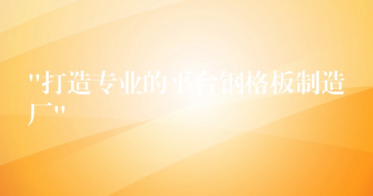 “打造专业的平台钢格板制造厂” “打造专业的平台钢格板制造厂”