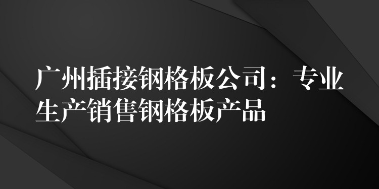 广州插接钢格板公司:专业生产销售钢格板产品 广州插接钢格板公司:专业生产销售钢格板产品